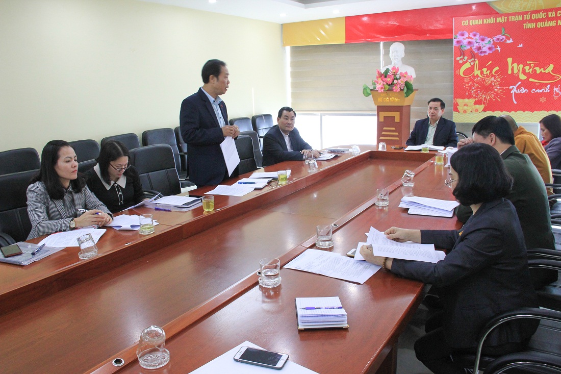 Hội đồng tư vấn Dân tộc - Tôn giáo của Ủy ban MTTQ tỉnh nhiệm kỳ 2019-2024, họp thống nhất Quy chế hoạt động sau khi ra mắt, tháng 1/2020.