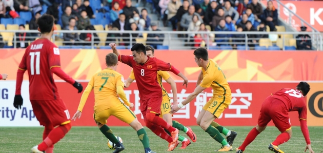  Việt Nam quật ngã Australia 1-0 tại VCK U23 châu Á năm 2018 Thường Châu.