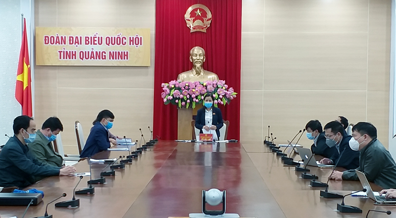 Đồng chí Đỗ Thị Lan, Uỷ viên BTV Tỉnh uỷ, Trưởng Đoàn ĐBQH tỉnh phát biểu kết luận hội nghị.