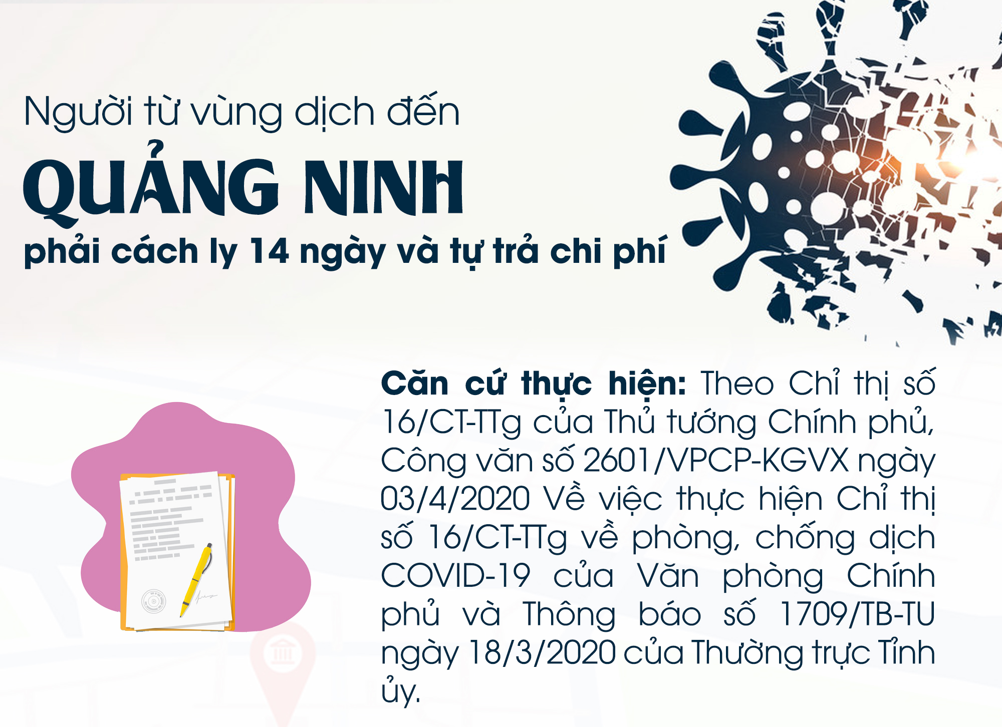 Người từ vùng dịch đến Quảng Ninh phải cách ly 14 ngày và tự trả phí