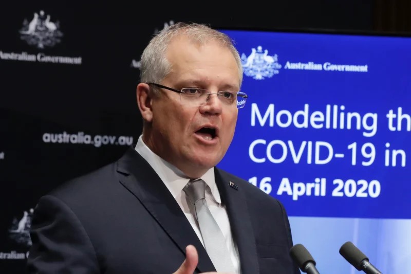 Thủ tướng Australia Scott Morrison khẳng định chỉ nới lỏng giãn cách xã hội khi nước này sẵn sàng và đủ năng lực ứng phó với dịch Covid 19. Nguồn: ALEX ELLINGHAUSEN