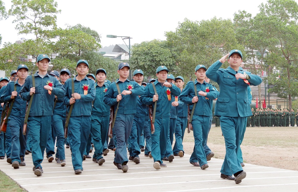 Lực lượng DQTV tỉnh Quảng Ninh ngày càng phát triển vững mạnh, rộng khắp. Ảnh chụp tại Lễ ra quân huấn luyện năm 2019. 