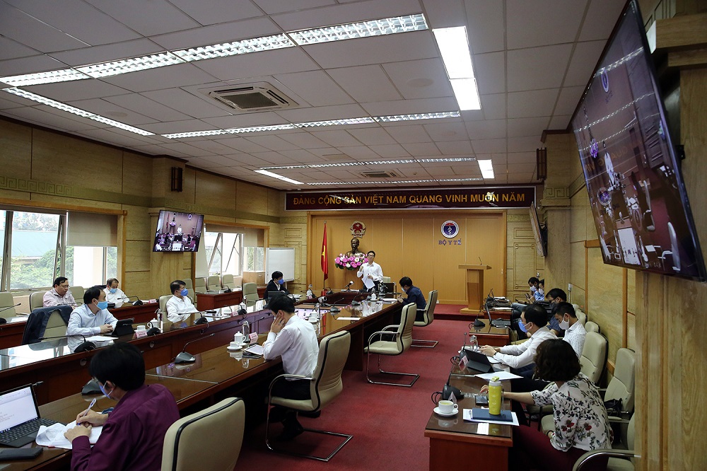 Ban Chỉ đạo quốc gia họp trực tuyến với 63 địa phương. Ảnh VGP/Đình Nam