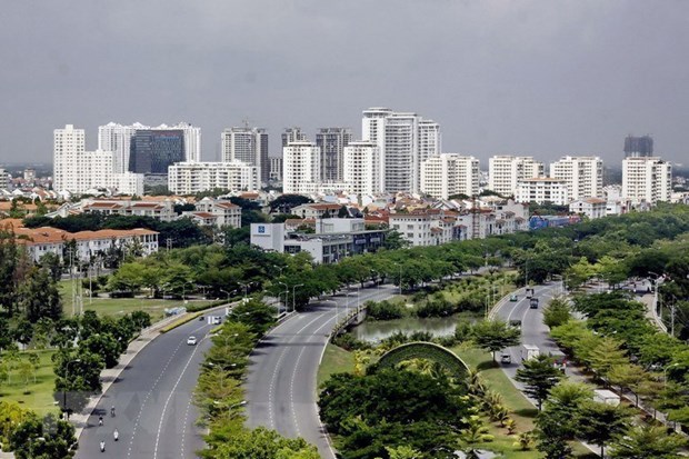 Một góc Khu đô thị Phú Mỹ Hưng, Thành phố Hồ Chí Minh. (Ảnh: Thế Anh/TTXVN)