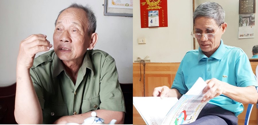 CCB Đỗ Bá Phiến (bên phải) và CCB Dương Văn Ký khi nói về CCB Bùi Như Lạc