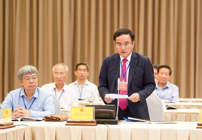 Ông Dương Quang Thành - Chủ tịch Tập đoàn Điện lực Việt Nam (EVN) phát biểu tại Hội nghị Thủ tướng và doanh nghiệp ngày 9/5. Ảnh: Quang Hiếu