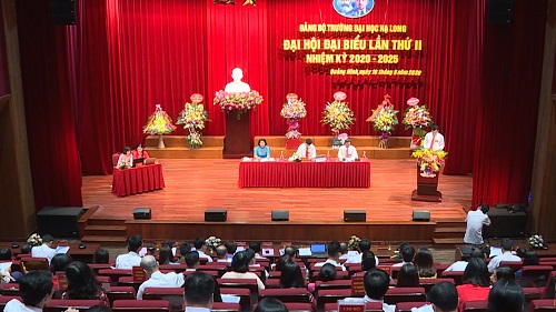 Quang cảnh Đại hội Đảng bộ trường Đại học Hạ Long lần thứ II, nhiệm kỳ 2020-2025