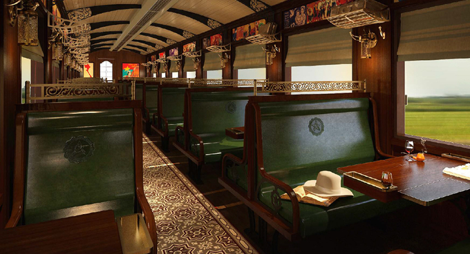 Thiết kế nội thất trong toa hành khách của đoàn tàu du lịch. Ảnh: Đông Dương
