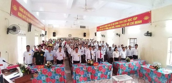 Quang cảnh đại hội Đảng bộ xã An Bình, huyện Kiến Xương, tỉnh Thái Bình nhiệm kỳ 2020-2025 tổ chức ngày 13/5 - Ảnh:Báo Tuổi trẻ