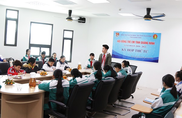Hội đồng trẻ em tỉnh tổ chức Kỳ họp thứ 4 giai đoạn 2018-2022 vào tháng 12/2019. Ảnh: Bá Trinh (Tỉnh đoàn)