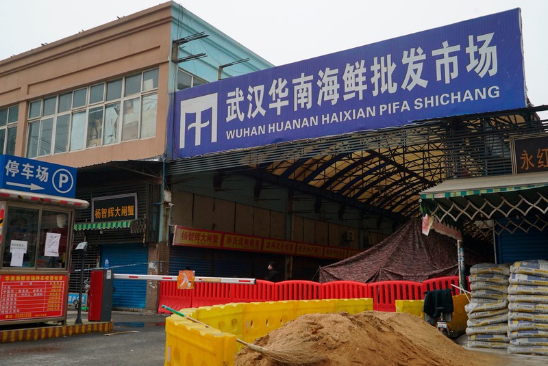 Chợ Hải sản ở Vũ Hán ngày 21/1/2020. Ảnh: AP