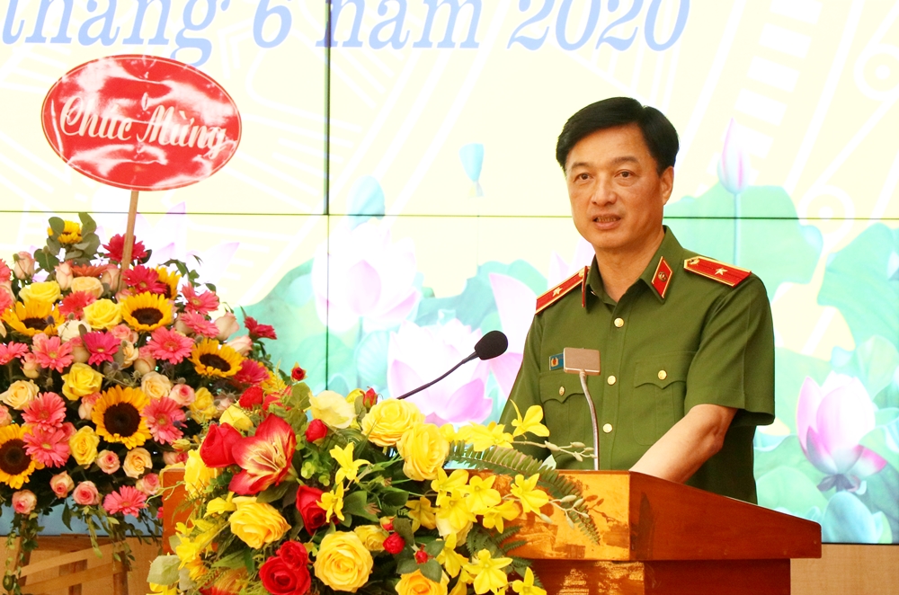 Thiếu tướng Nguyễn Duy Ngọc, Thứ trưởng Bộ Công an phát biểu tại Lễ công bố quyết định của Bộ trưởng Bộ Công an về công tác cán bộ.