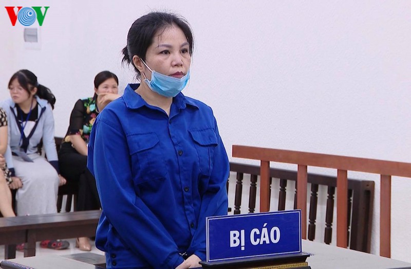 Bị cáo Nguyễn Thị Vững tại phiên phúc thẩm. 