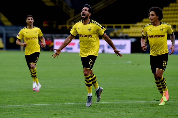 Emre Can ghi bàn thắng duy nhất giúp Dortmund nuôi hi vọng mong manh trong cuộc đua vô địch với Bayern. (Ảnh: Getty).