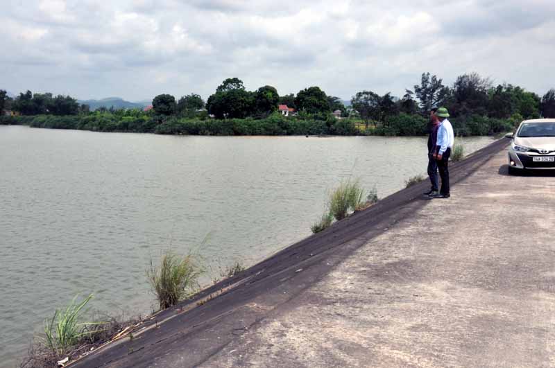 Công trình hồ chứa nước tại thôn Hà Loan, xã Cộng Hoà (TP Cẩm Phả) đang phát huy tác dụng cung cấp nước canh tác nông nghiệp.