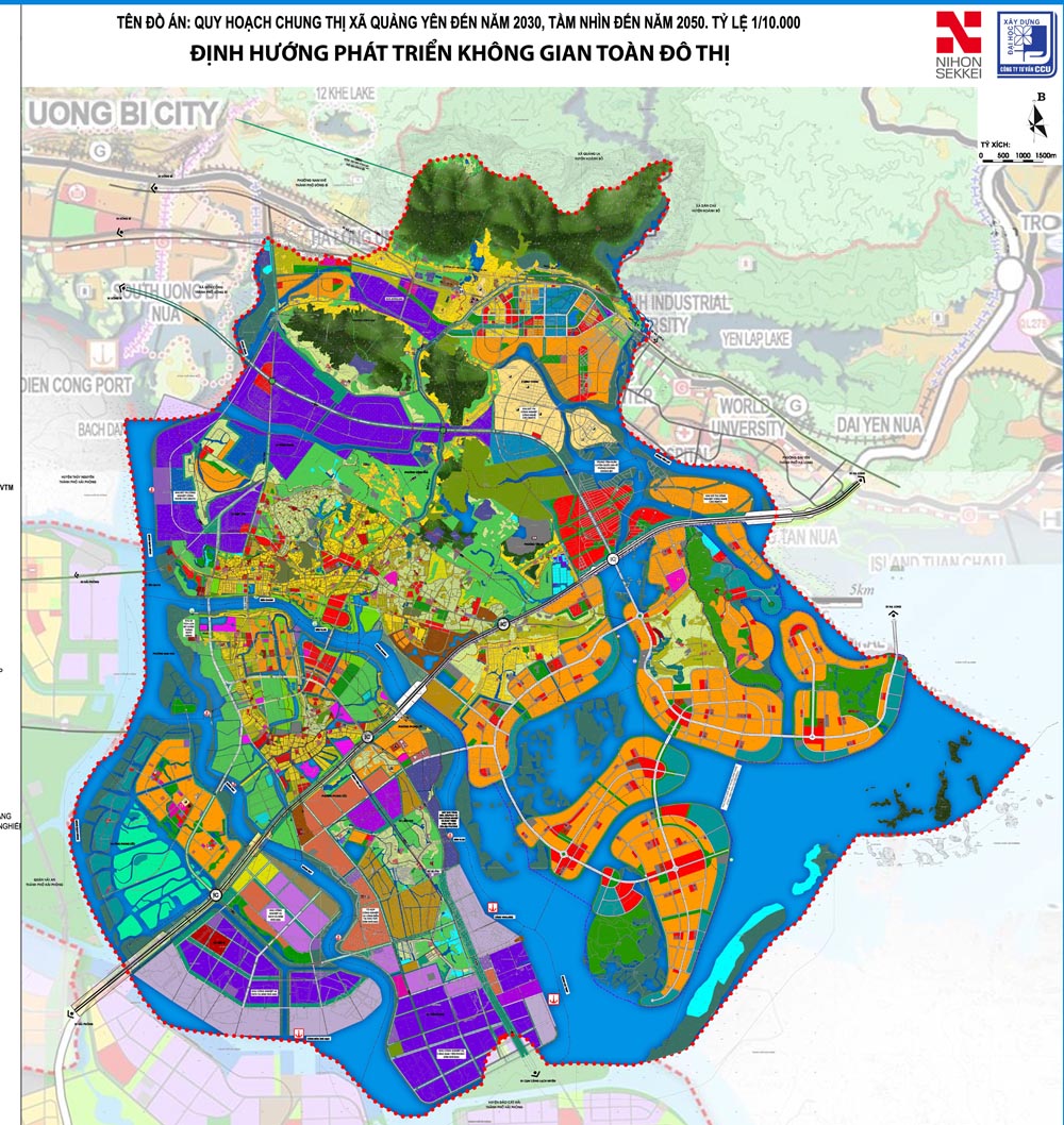 Bản đồ Quy hoạch chung TX Quảng Yên đến năm 2030.