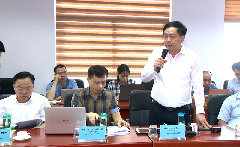 Ông Mai Vũ Tuấn, Tổng Biên tập, Giám đốc Trung tâm Truyền thông Quảng Ninh phát biểu tại Diễn đàn.