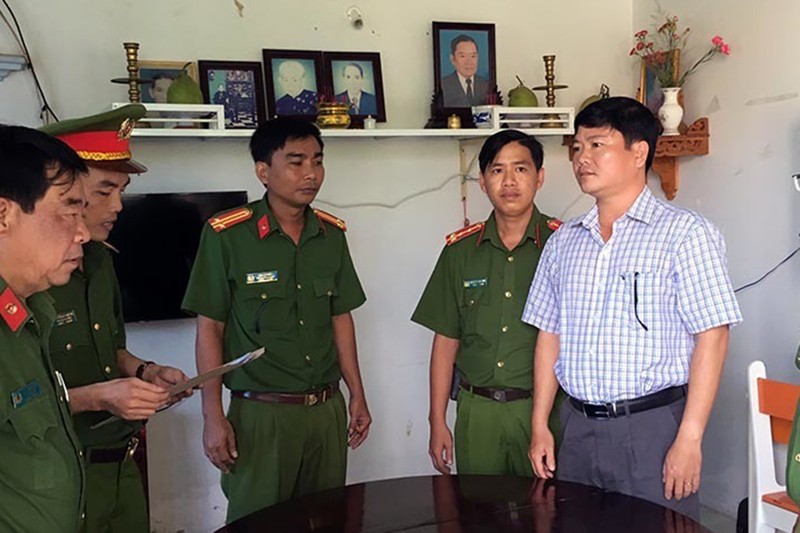 Trần Trường Sơn (nguyên Phó chủ tịch UBND TP Trà Vinh) lúc bị bắt.
