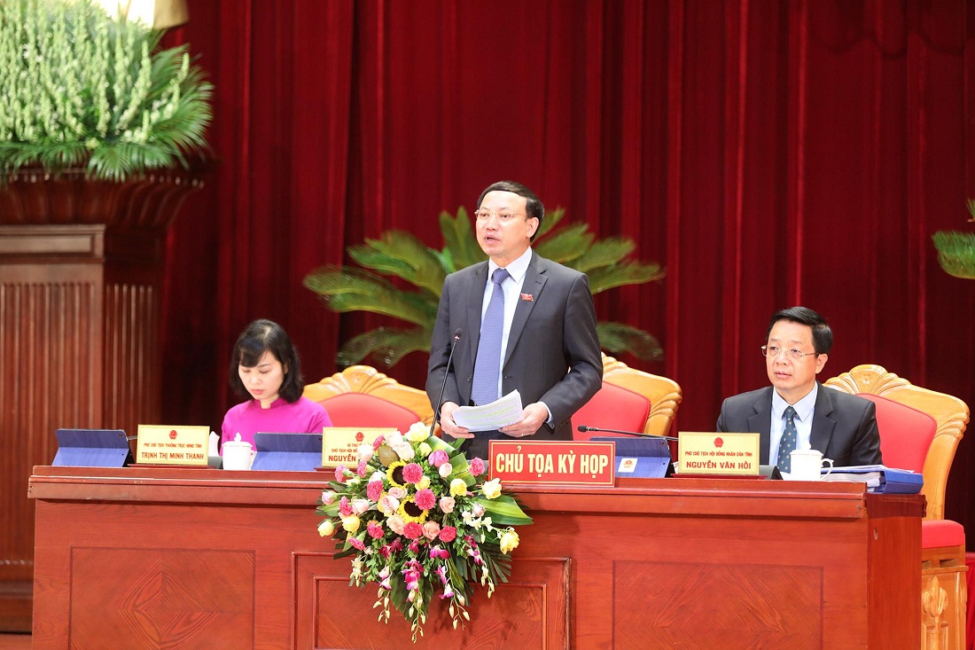 Đồng chí Nguyễn Xuân Ký, Bí thư Tỉnh ủy, Chủ tịch HĐND tỉnh  kết luận nội dung chất vấn trả lời chất vấn về giải ngân vốn đầu tư công.