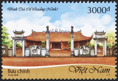 Bộ tem: Phong cảnh Quảng Ninh (Đình Trà Cổ), gồm 1 mẫu tem, phát hành năm 2018.