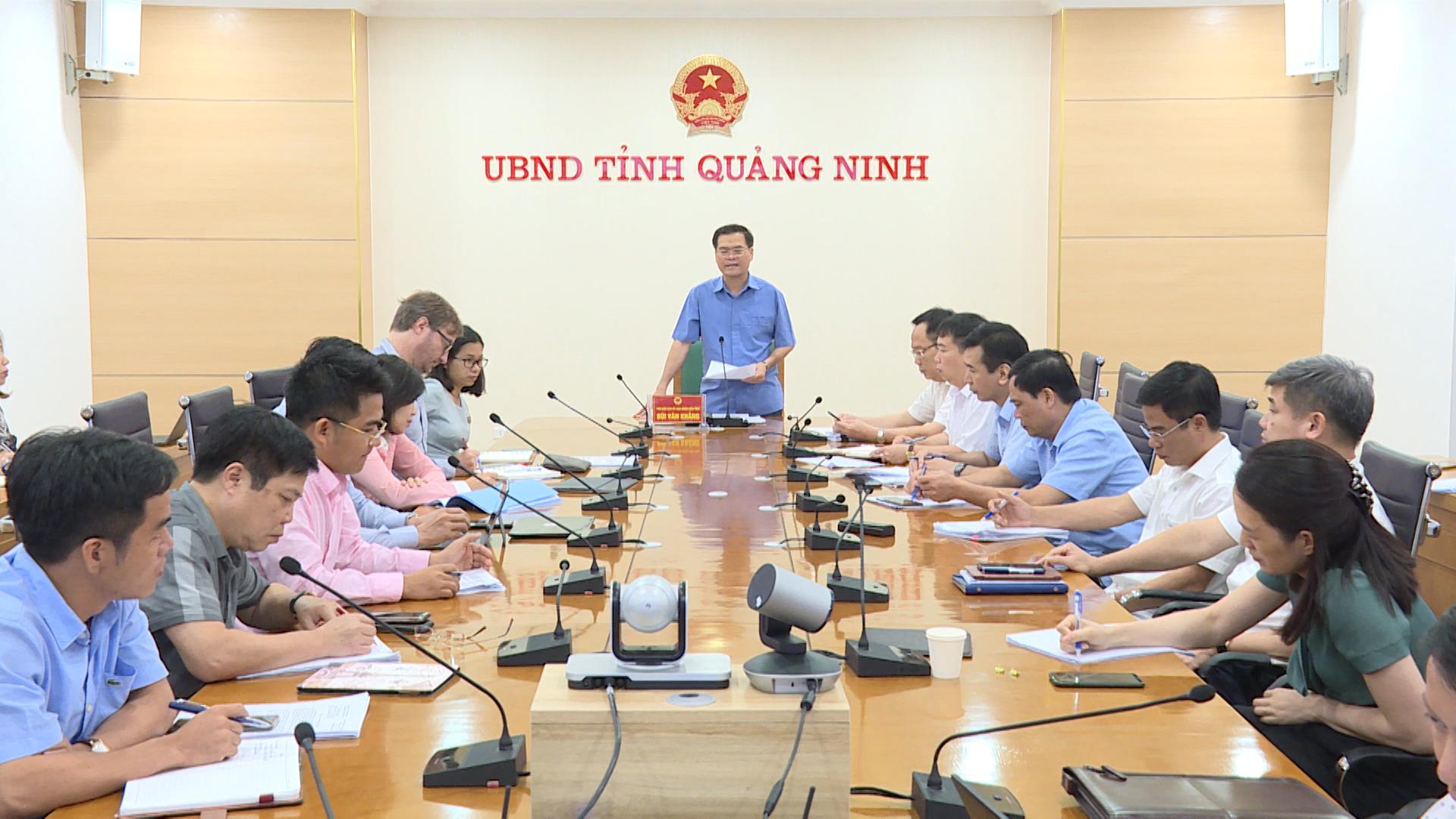 Phó Chủ tịch UBND tỉnh Bùi Văn Khắng chủ trì và kết luận cuộc họp.