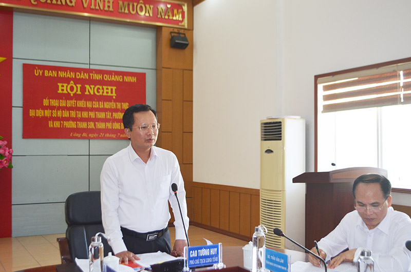 Đồng chí Cao Tường Huy, Phó Chủ tịch UBND tỉnh chủ trì buổi làm việc.
