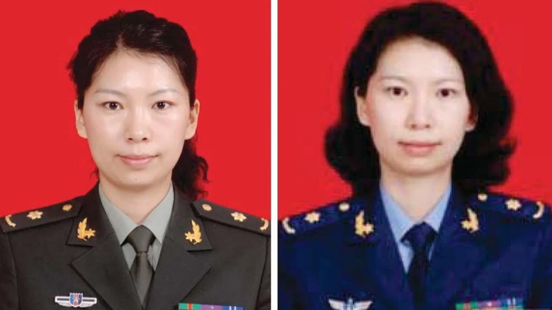 Hai bức ảnh bà Tang Juan trong trang phục quân đội. Ảnh: Tòa án Mỹ