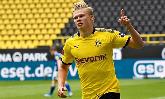 Haaland đặt mục tiêu giành danh hiệu cùng Dortmund và chưa nghĩ đến chuyện ra đi. Ảnh: Reuters.