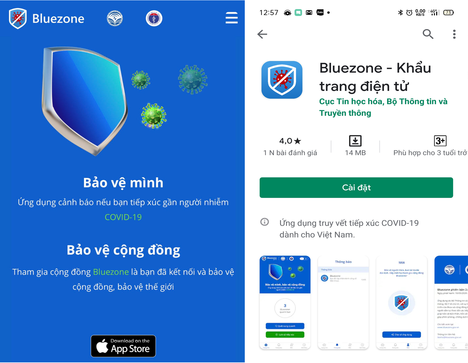 Khẩu trang điện tử Bluezone là một trong những phần mềm ứng dụng ra đời ngày 18/4/2020, để hỗ trợ phòng chống dịch Covid-19.