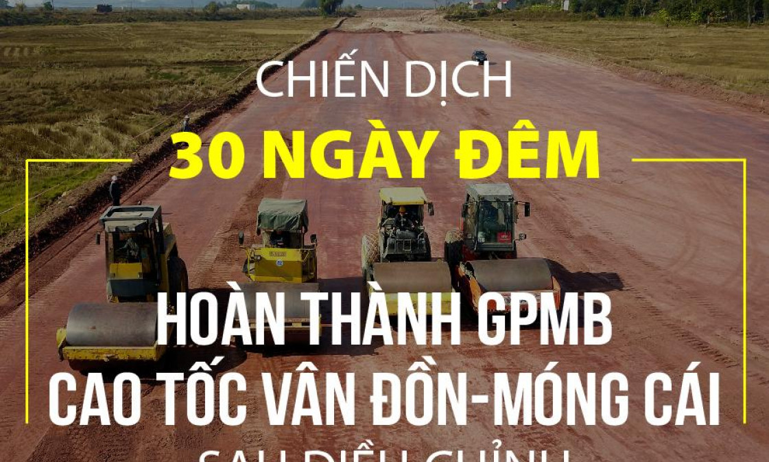 Chiến dịch &quot;30 ngày đêm' hoàn thành GPMB cao tốc Vân Đồn-Móng Cái