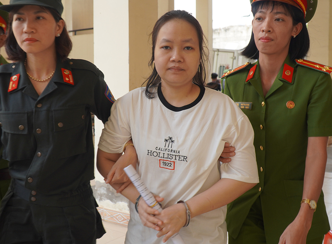 Phạm Thị Thiên Hà tại phiên tòa sơ thẩm đầu tháng 7. Ảnh: Phước Tuấn.