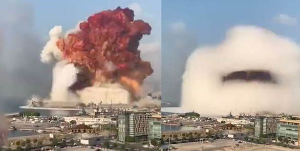 Vụ nổ kinh hoàng ở khu vực cảng của Beirut, Lebanon ngày 4-8 - Ảnh chụp màn hình Popular Mechanics