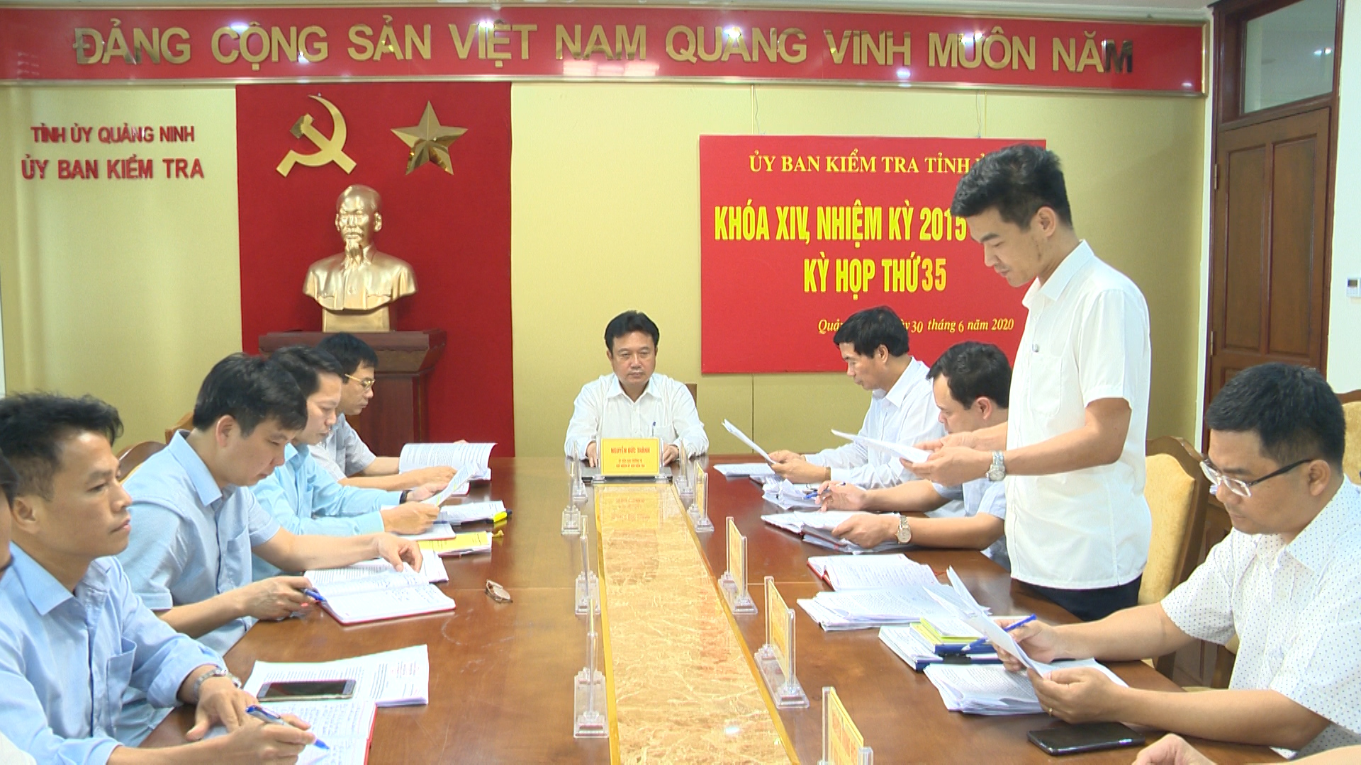 Quang cảnh Kỳ họp thứ 35 Ủy ban Kiểm tra Tỉnh ủy.