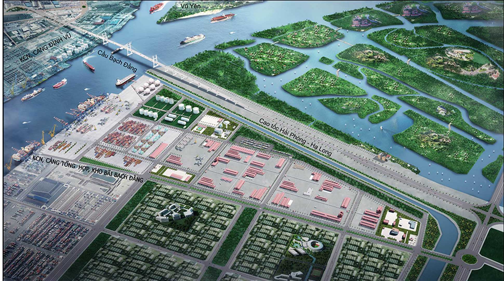 Phối cảnh Dự án tổ hợp cảng biển và khu công nghiệp tại khu vực đầm Nhà Mạc.