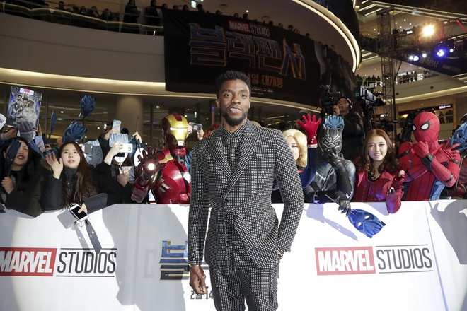 Chadwick Boseman tại sự kiện ra mắt bộ phim Black Panther ở Seoul, Hàn Quốc hồi đầu 2018. Ảnh: Disney.