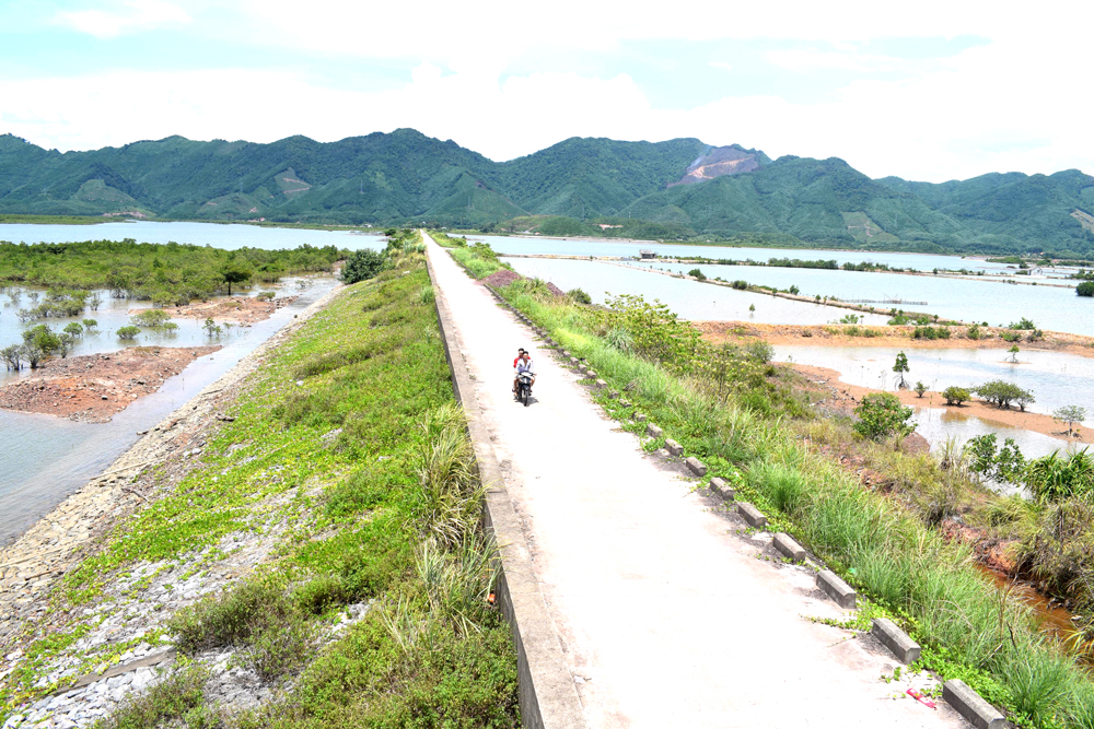 Con đê Hà Dong ngày nay là con đường giao thông và ngăn mặn giúp phát triển kinh tế ở xã Hải Lạng