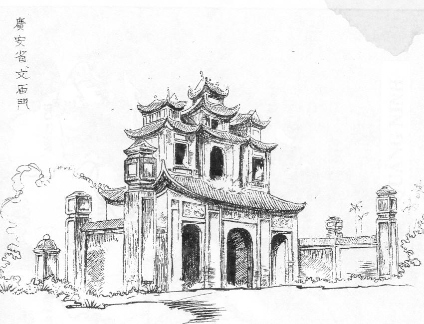 Văn miếu Quảng Yên xưa qua tranh vẽ.