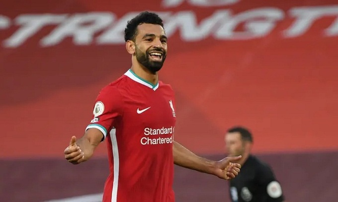 Salah ghi hat-trick ngay trận ra quân ở mùa giải mới. Ảnh: Reuters.