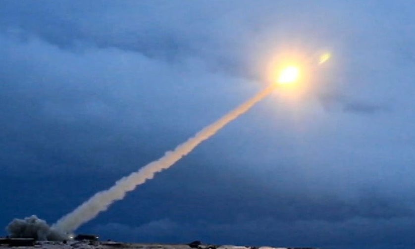 Tên lửa Burevestnik bắn thử năm 2018. Ảnh: Bộ Quốc phòng Nga.