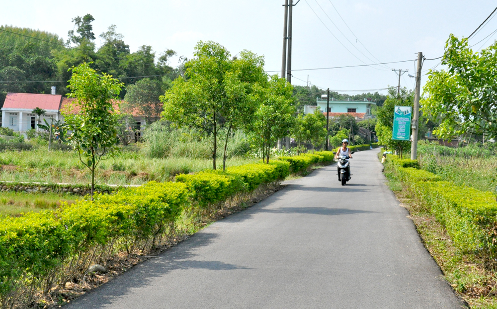 Tuyến đường thôn 7, xã Quảng Chính (Hải Hà) luôn xanh- sạch- đẹp.