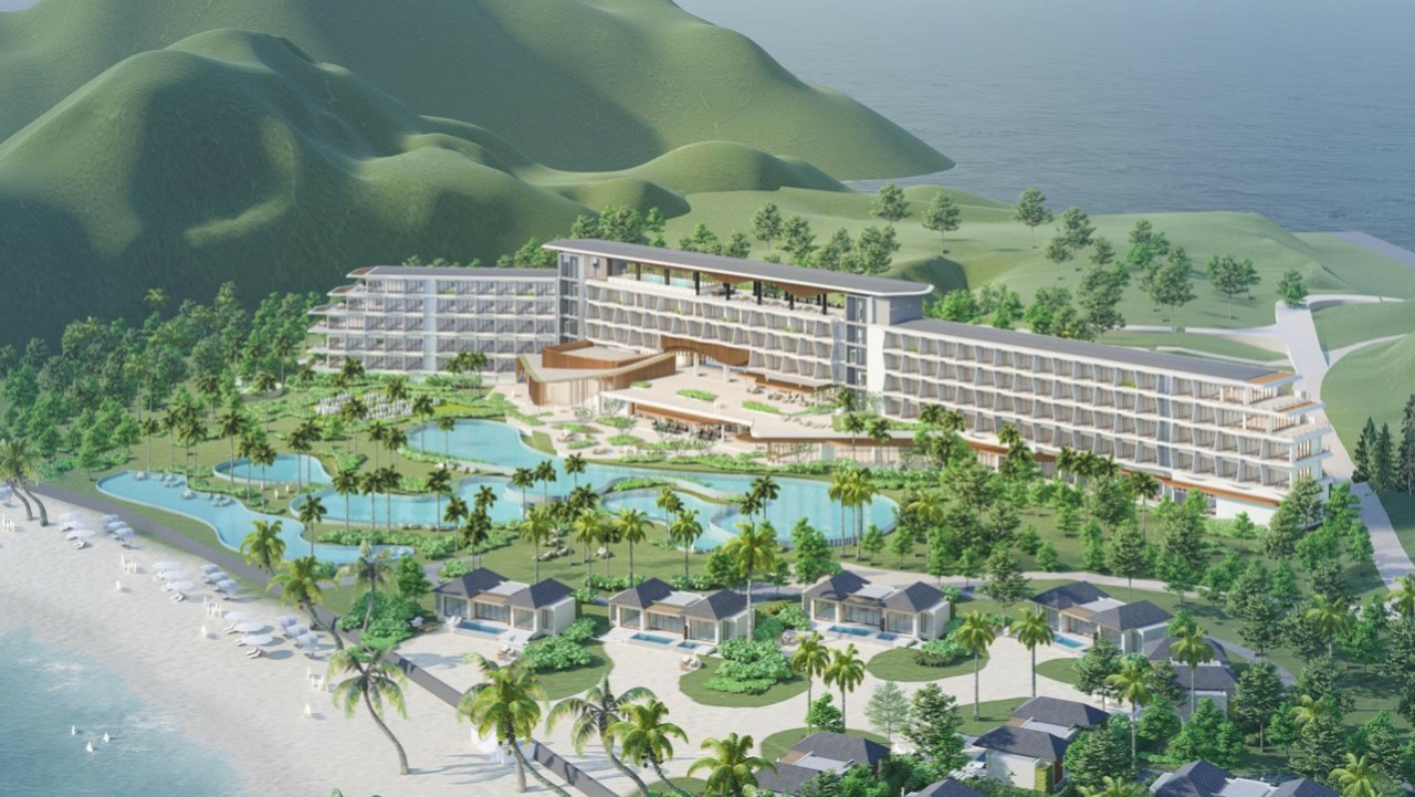 Mô hình Khu du lịch nghỉ dưỡng sinh thái Vân Hải tại xã Quan Lạn của Công ty CP Viglacera Vân Hải. 