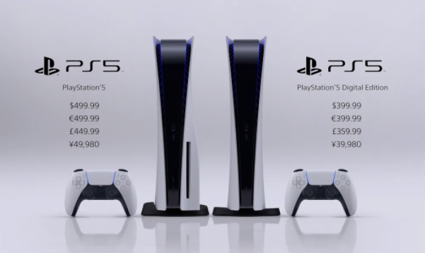 Giá PlayStation 5 và PlayStation 5 Digital Edition tại Mỹ, châu Âu, Anh và Nhật.