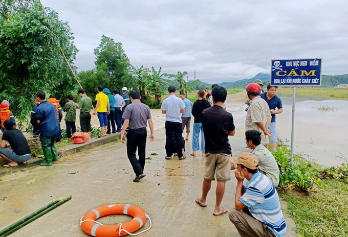 Đập tràn thoát lũ ở xã Sơn Giang, nơi xảy ra vụ đuối nước. Ảnh: Đức Hùng