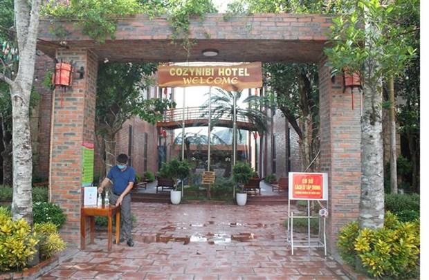 Khách sạn Cozynibi, xã Ninh Hải, huyện Hoa Lư là 1 trong 3 khách sạn trên địa bàn tỉnh Ninh Bình được cách ly người nhập cảnh tự nguyện chi trả chi phí. (Ảnh: Thùy Dung/TTXVN)