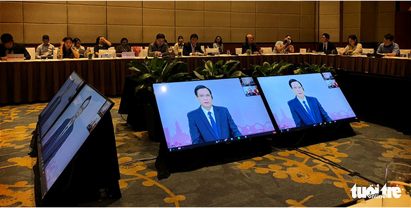 Ông Trần Văn Miên, phó chủ tịch UBND TP Đà Nẵng, mời gọi doanh nghiệp ICT Nhật Bản đầu tư vào Đà Nẵng - Ảnh: Q.TRÂM
