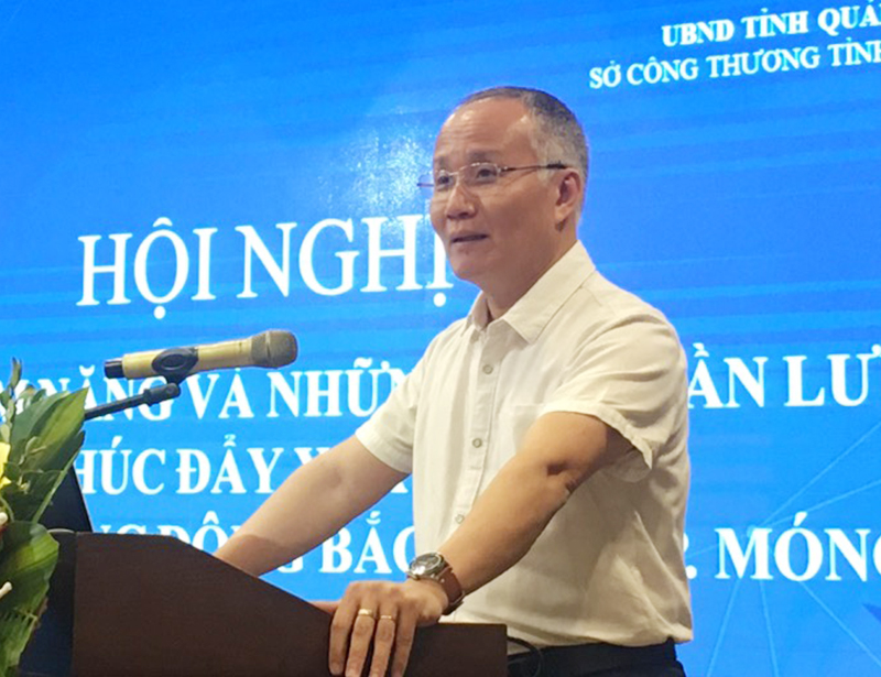 Đồng chí Trần Quốc Khánh, Thứ trưởng Bộ Công Thương phát biểu khai mạc hội nghị.