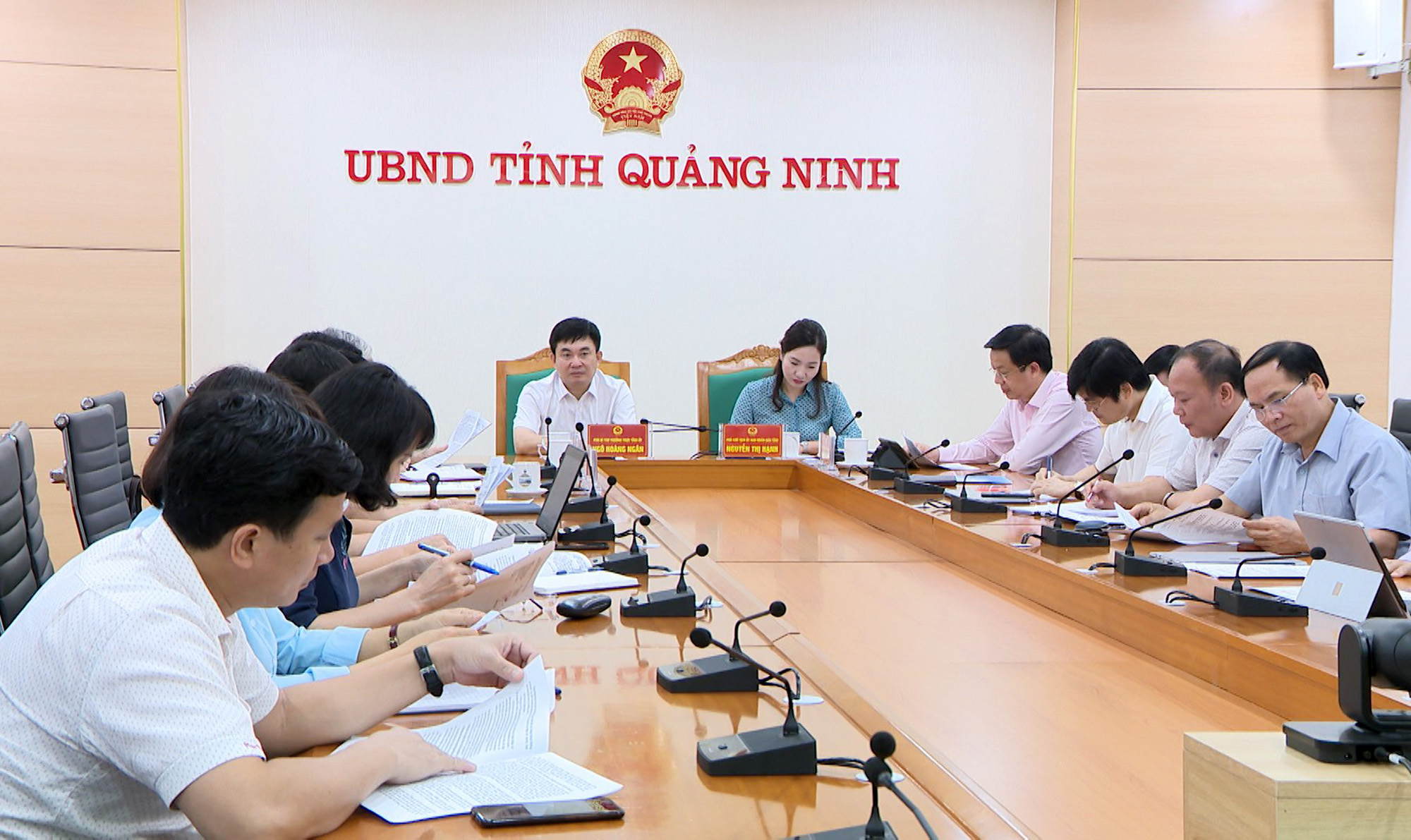 Đầu cầu Quảng Ninh tham dự hội nghị trực tuyến.