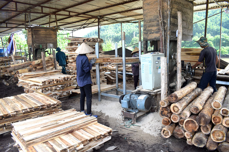 Chế biến gỗ tại Công ty CP Trường Sơn 36 (Cụm công nghiệp Nam Sơn).