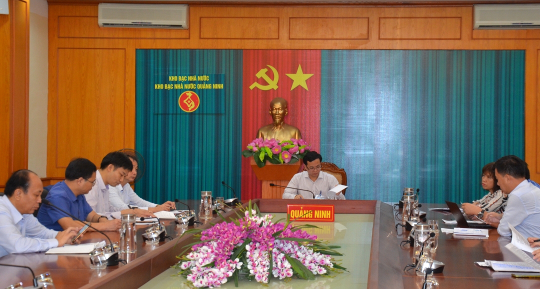 Quảng cảnh hội nghị trực tuyến tại điểm cầu tỉnh Quảng Ninh.