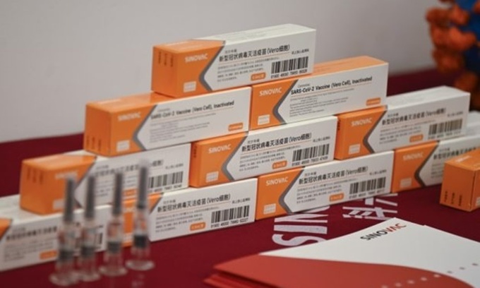 Vaccine Covid-19 của công ty Sino Biotech. Ảnh: AFP